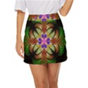 Fractal-abstract-flower-floral- -- Mini Front Wrap Skirt View1