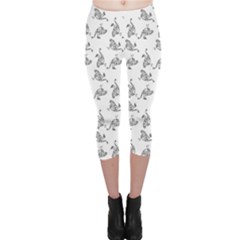 Robot Dog Drawing Motif Pattern Capri Leggings  by dflcprintsclothing