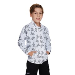 Robot Dog Drawing Motif Pattern Kids  Windbreaker by dflcprintsclothing