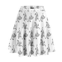 Robot Dog Drawing Motif Pattern High Waist Skirt by dflcprintsclothing