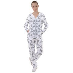 Robot Dog Drawing Motif Pattern Women s Tracksuit by dflcprintsclothing