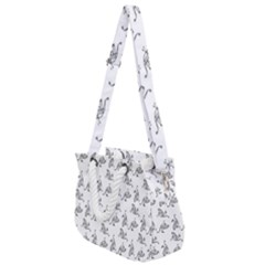 Robot Dog Drawing Motif Pattern Rope Handles Shoulder Strap Bag by dflcprintsclothing