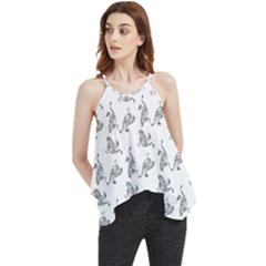 Robot Dog Drawing Motif Pattern Flowy Camisole Tank Top by dflcprintsclothing