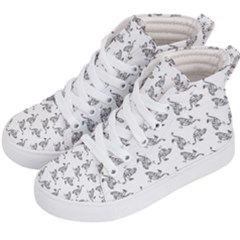 Robot Dog Drawing Motif Pattern Kids  Hi-top Skate Sneakers by dflcprintsclothing