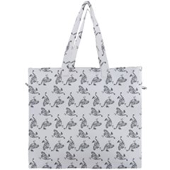 Robot Dog Drawing Motif Pattern Canvas Travel Bag by dflcprintsclothing