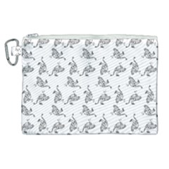 Robot Dog Drawing Motif Pattern Canvas Cosmetic Bag (xl) by dflcprintsclothing