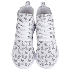 Robot Dog Drawing Motif Pattern Women s Lightweight High Top Sneakers