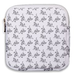 Robot Dog Drawing Motif Pattern Mini Square Pouch