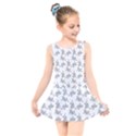 Robot Dog Drawing Motif Pattern Kids  Skater Dress Swimsuit View1