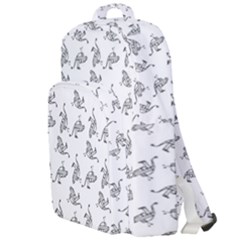 Robot Dog Drawing Motif Pattern Double Compartment Backpack