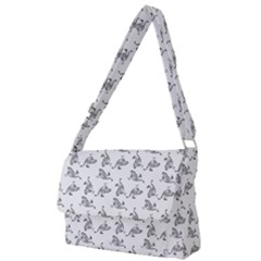 Robot Dog Drawing Motif Pattern Full Print Messenger Bag (l) by dflcprintsclothing