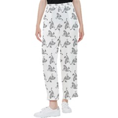 Robot Dog Drawing Motif Pattern Women s Pants  by dflcprintsclothing