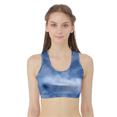 Sky Wishes  Sports Bra With Border by HoneySuckleDesign