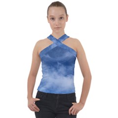 Sky Wishes  Cross Neck Velour Top by HoneySuckleDesign