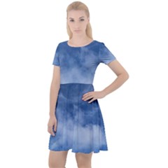 Sky Wishes  Cap Sleeve Velour Dress  by HoneySuckleDesign