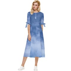 Sky Wishes  Bow Sleeve Chiffon Midi Dress by HoneySuckleDesign