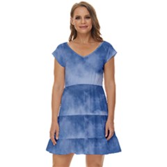 Sky Wishes  Short Sleeve Tiered Mini Dress