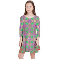 Rippled Magic Kids  Quarter Sleeve Skater Dress by Thespacecampers