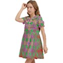 Rippled Magic Kids  Bow Tie Puff Sleeve Dress View3