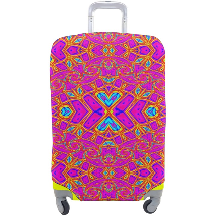 Pink Vacation Luggage Cover (Large)