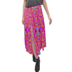 Pink Vacation Velour Split Maxi Skirt by Thespacecampers