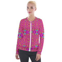 Pink Vacation Velvet Zip Up Jacket by Thespacecampers