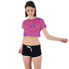 Pink Vacation Tie Back Short Sleeve Crop Tee by Thespacecampers