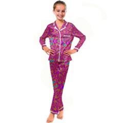 Pink Vacation Kid s Satin Long Sleeve Pajamas Set by Thespacecampers