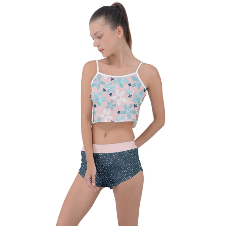 watercolor flowers Summer Cropped Co-Ord Set