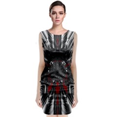 Abstract-artwork-art-fractal Sleeveless Velvet Midi Dress