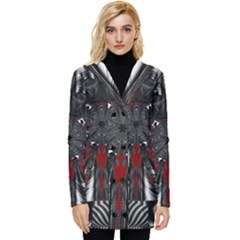 Abstract-artwork-art-fractal Button Up Hooded Coat  by Sudhe