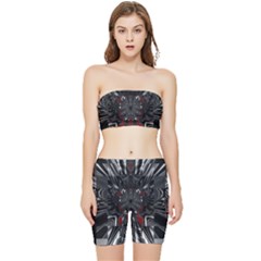 Abstract-artwork-art-fractal Stretch Shorts And Tube Top Set by Sudhe