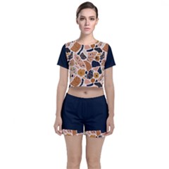 Terrazzo Flooring Art 3 Crop Top And Shorts Co-ord Set