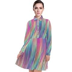 Rainbow Effect Cbdoilprincess  Long Sleeve Chiffon Shirt Dress by CBDOilPrincess1