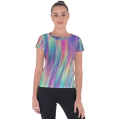 Rainbow Effect Cbdoilprincess  Short Sleeve Sports Top  by CBDOilPrincess1