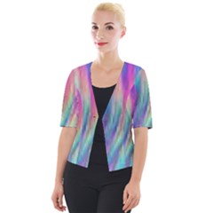 Rainbow Effect Cbdoilprincess  Cropped Button Cardigan by CBDOilPrincess1