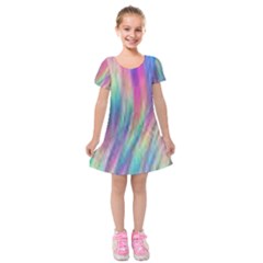 Rainbow Effect Cbdoilprincess  Kids  Short Sleeve Velvet Dress