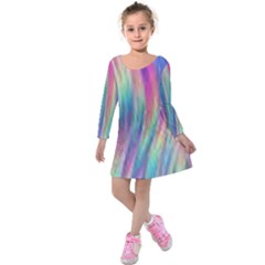 Rainbow Effect Cbdoilprincess  Kids  Long Sleeve Velvet Dress