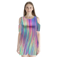 Rainbow Effect Cbdoilprincess  Shoulder Cutout Velvet One Piece