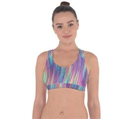 Rainbow Effect Cbdoilprincess  Cross String Back Sports Bra by CBDOilPrincess1