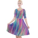 Rainbow Effect CBDOilPrincess  Quarter Sleeve A-Line Dress View1