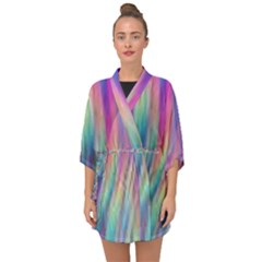 Rainbow Effect Cbdoilprincess  Half Sleeve Chiffon Kimono by CBDOilPrincess1