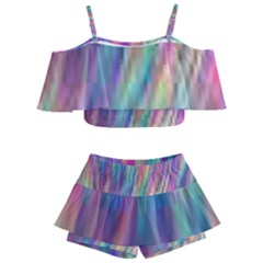 Rainbow Effect Cbdoilprincess  Kids  Off Shoulder Skirt Bikini by CBDOilPrincess1