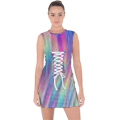 Rainbow Effect Cbdoilprincess  Lace Up Front Bodycon Dress by CBDOilPrincess1