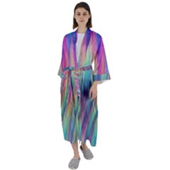 Rainbow Effect Cbdoilprincess  Maxi Satin Kimono by CBDOilPrincess1