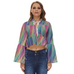 Rainbow Effect Cbdoilprincess  Boho Long Bell Sleeve Top