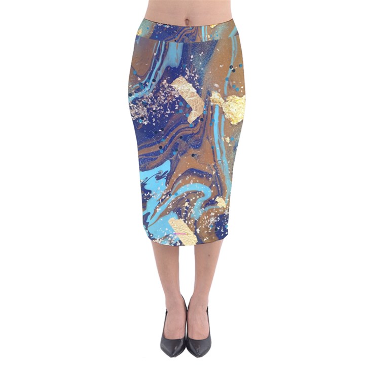 My Pour Cup Painting 5 Cbdoilprincess Velvet Midi Pencil Skirt