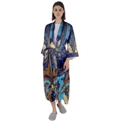 My Pour Cup Painting 5 Cbdoilprincess Maxi Satin Kimono by CBDOilPrincess1