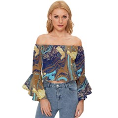 My Pour Cup Painting 5 Cbdoilprincess Off Shoulder Flutter Bell Sleeve Top by CBDOilPrincess1