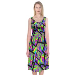 Vibrant Colors Cbdoilprincess Midi Sleeveless Dress by CBDOilPrincess1